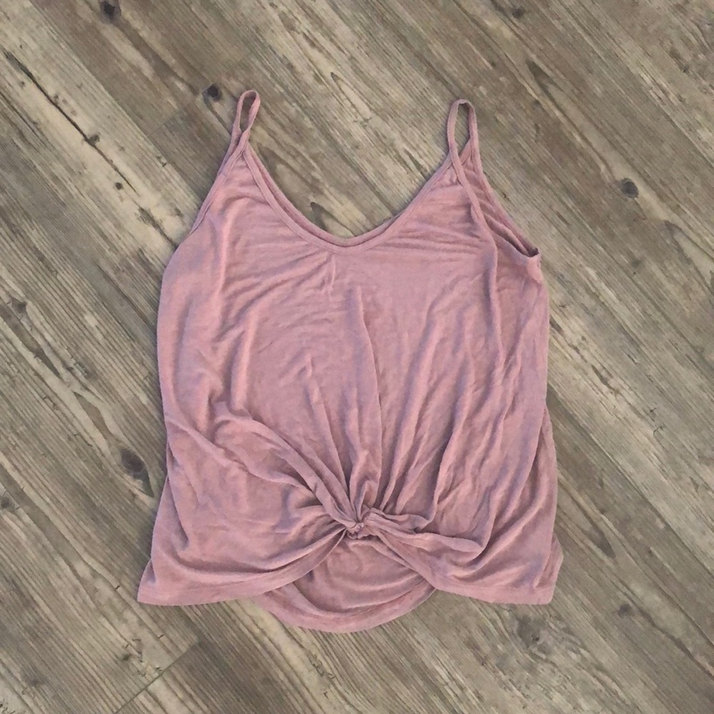 wasabi+mint twist tie front v-neck tank
